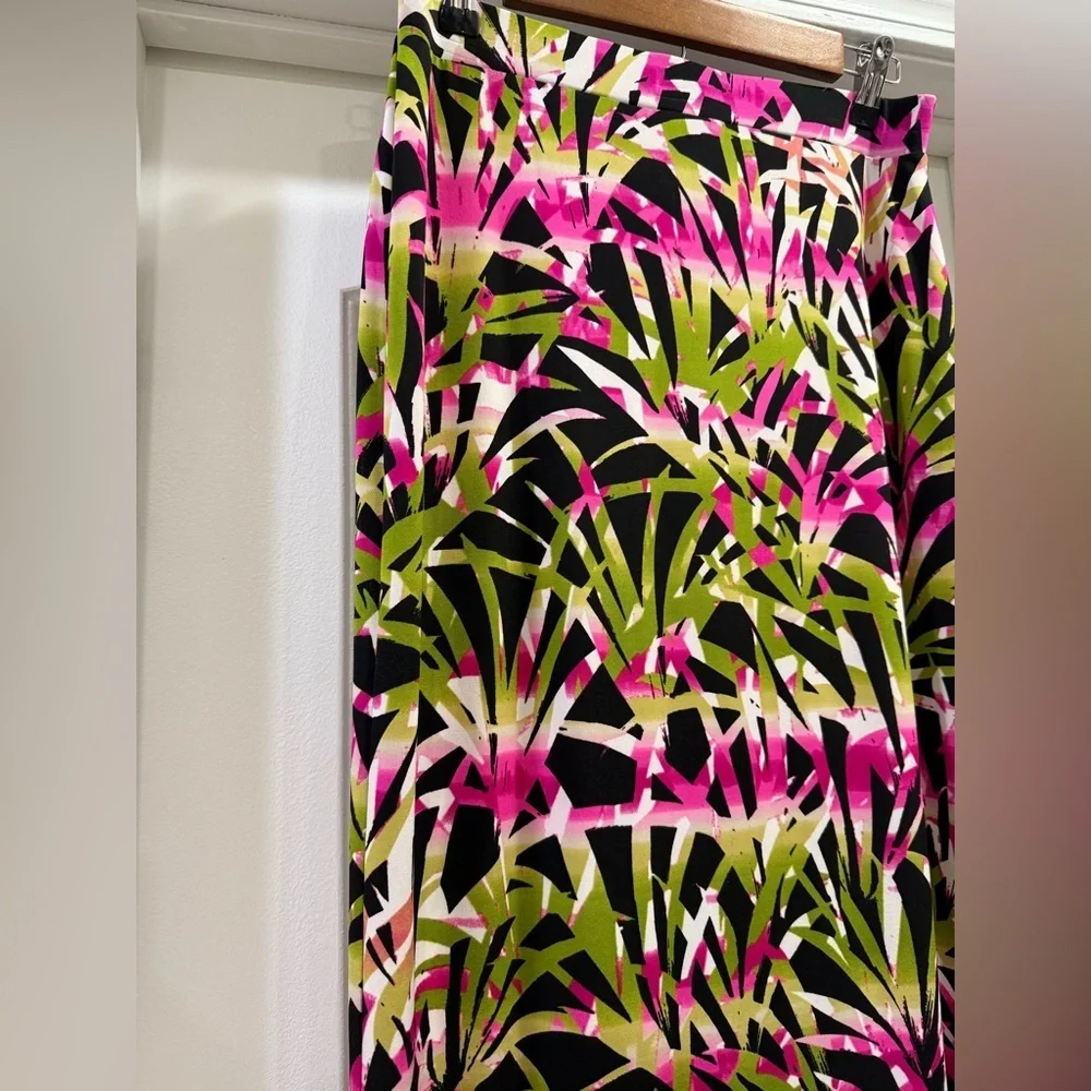 Kasper Tropical Leaf Print Pencil Skirt Size 2